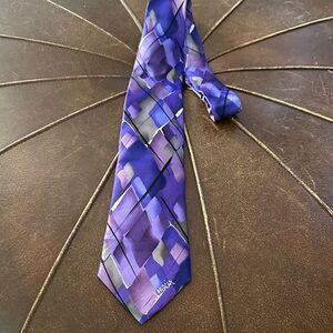 J. Garcia Purple and Blue Abstract Tie